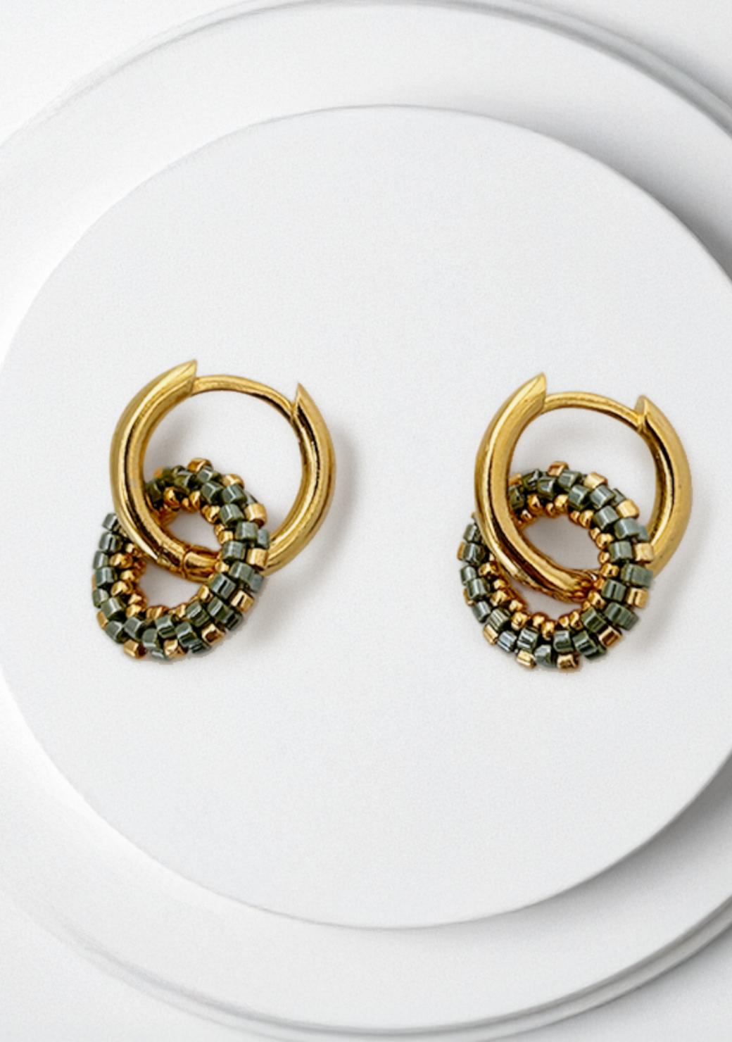 Beaded Nyasi Round Earrings