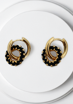 Beaded Uzuri Round Earrings