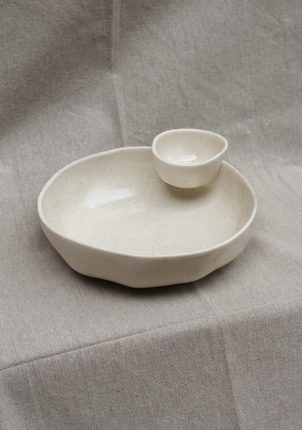 Let's Get Dippy Snack Bowl with Attached Dip Dish