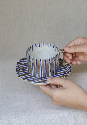 Stripes Series 1 180ml Mug & Saucer Set