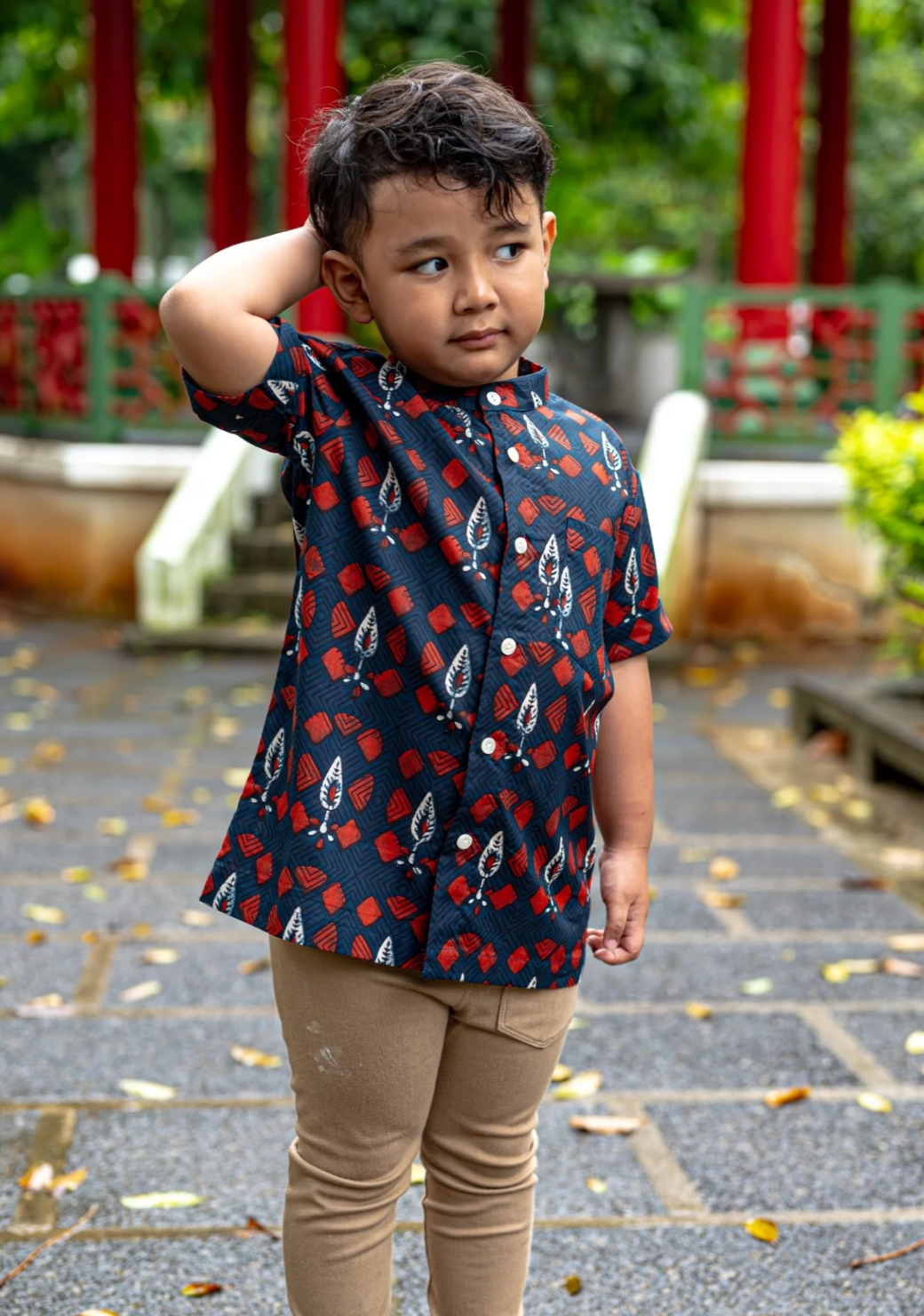 Celestial Boys Cotton Shirt in Blue