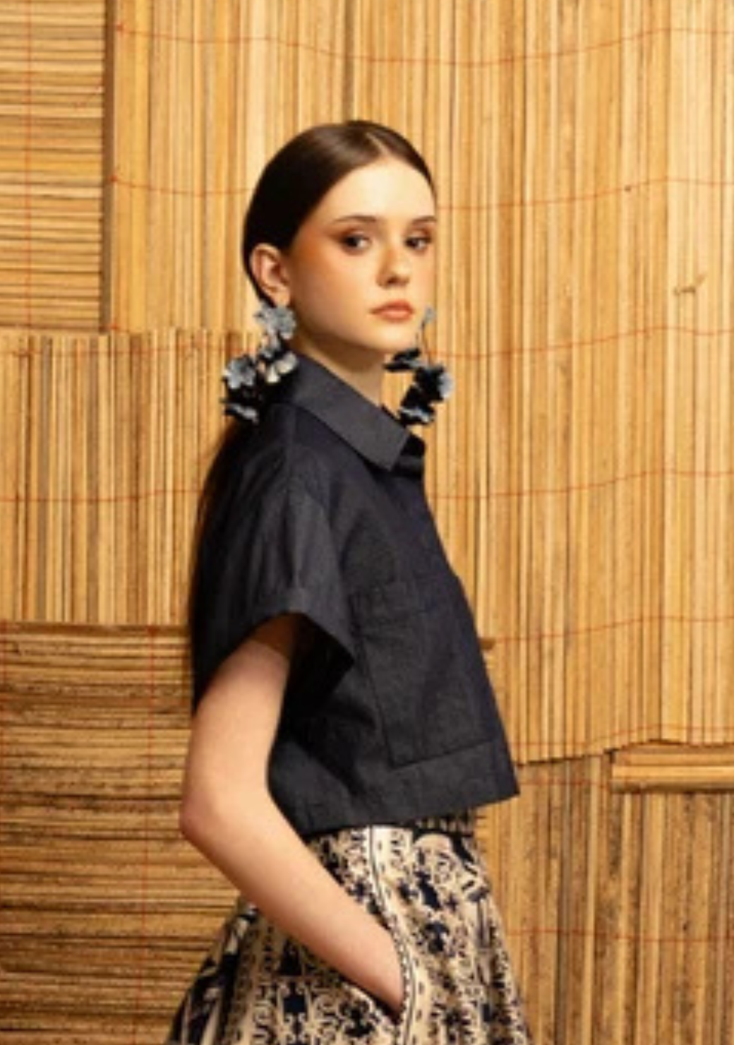 Denim Button Up Crop Top