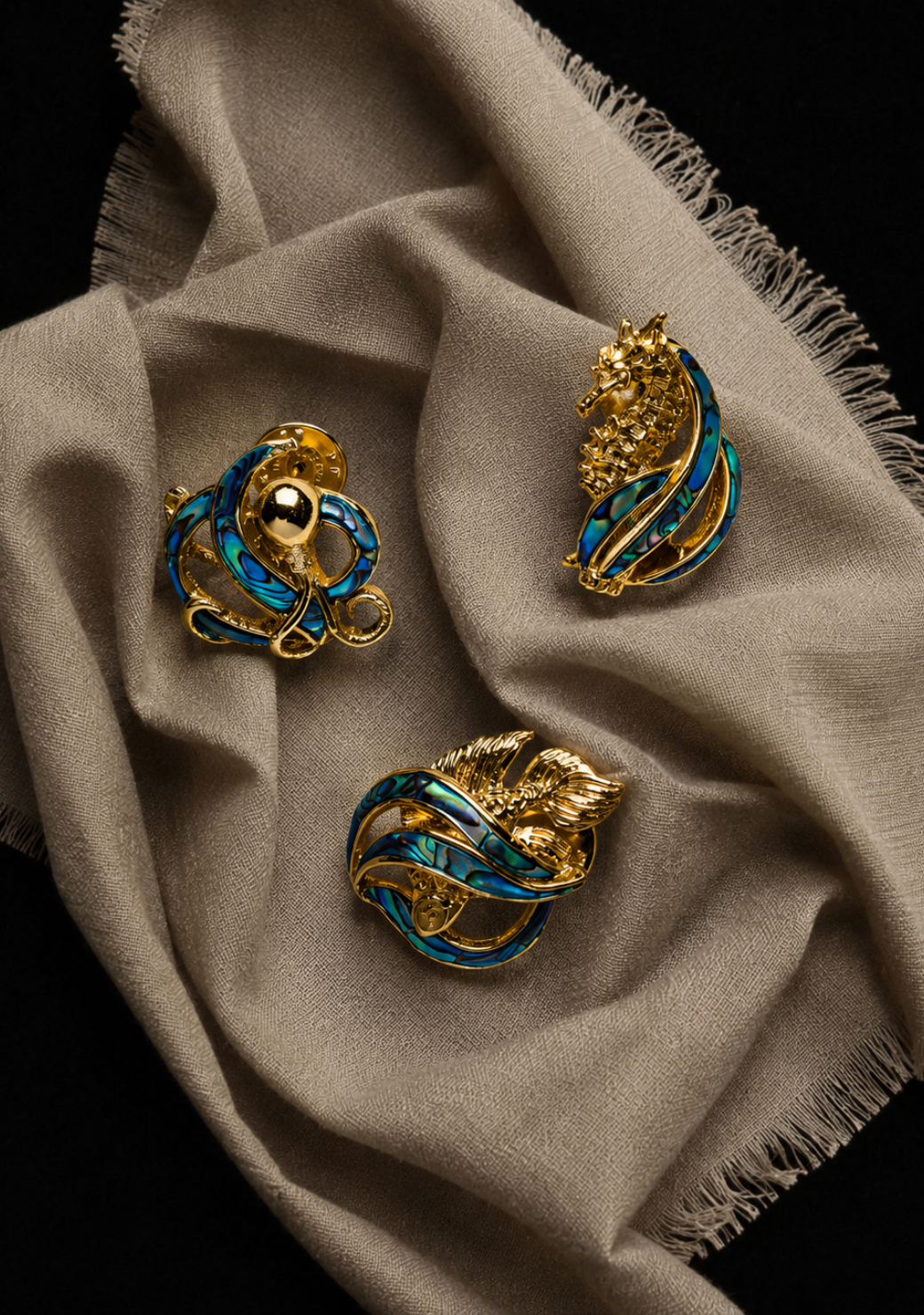 Triton's Brooch - Octopus in Paua Shell