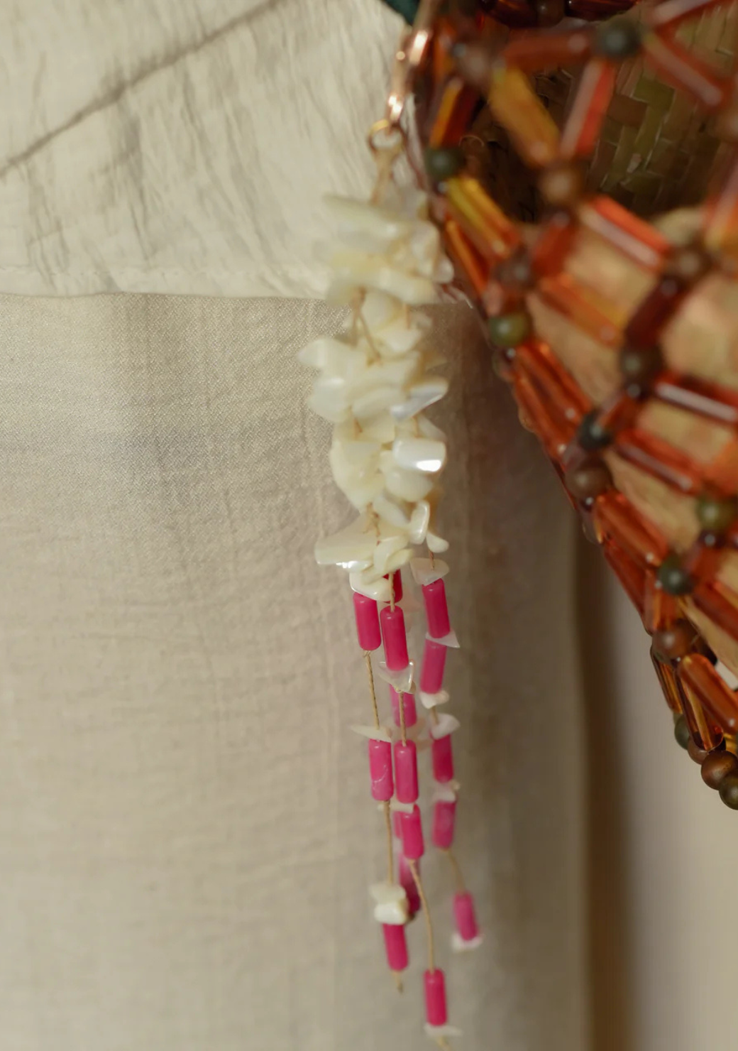 Hibiscus Tassel Bag Charm