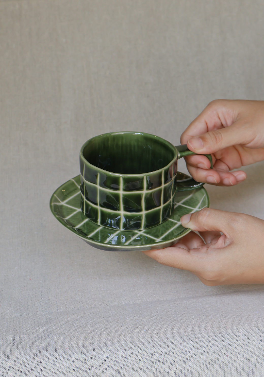 Matcha Maze 180ml Mug & Saucer Set