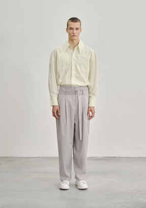 Extra-High Waisted Pleated Trousers