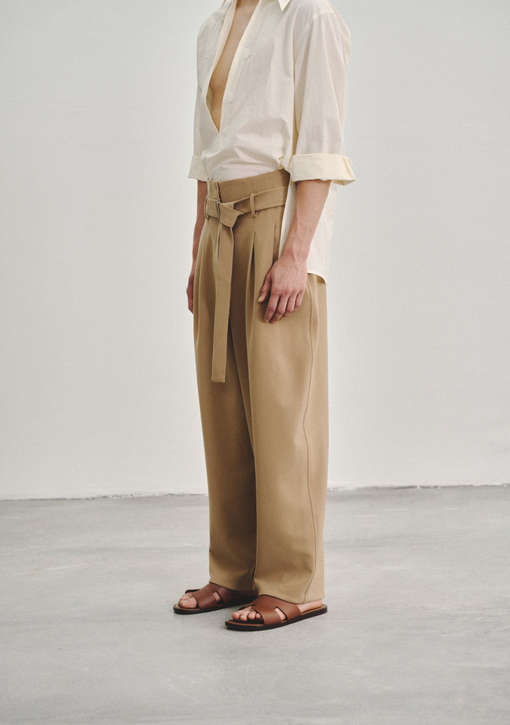 Extra-High Waisted Pleated Trousers