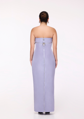 Tube Dress With Zip Split in Lilac