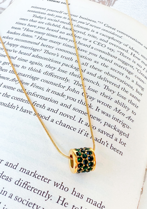 Green Barrel Necklace