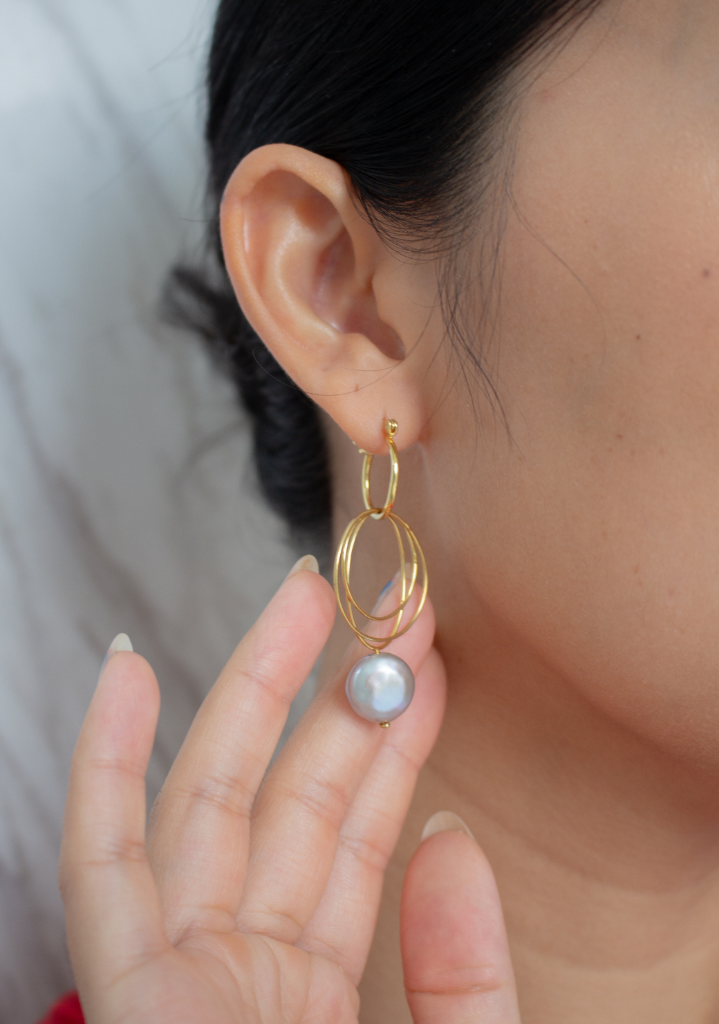 Gray Pearl Bubble Theory Earrings