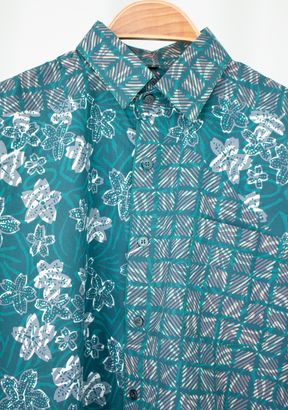 Long Sleeve Casual Cap Batik Shirt