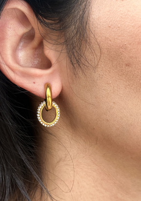 Crystal Double Hoop Earrings