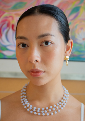 Citrine Drops on Flower Studs