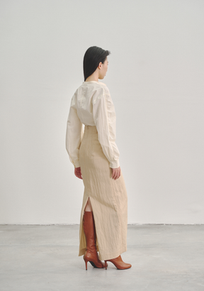 Twisted Knot Maxi Skirt in Chamomile