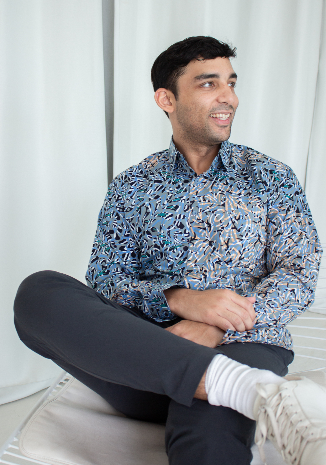 Long Sleeve Casual Cap Batik Shirt