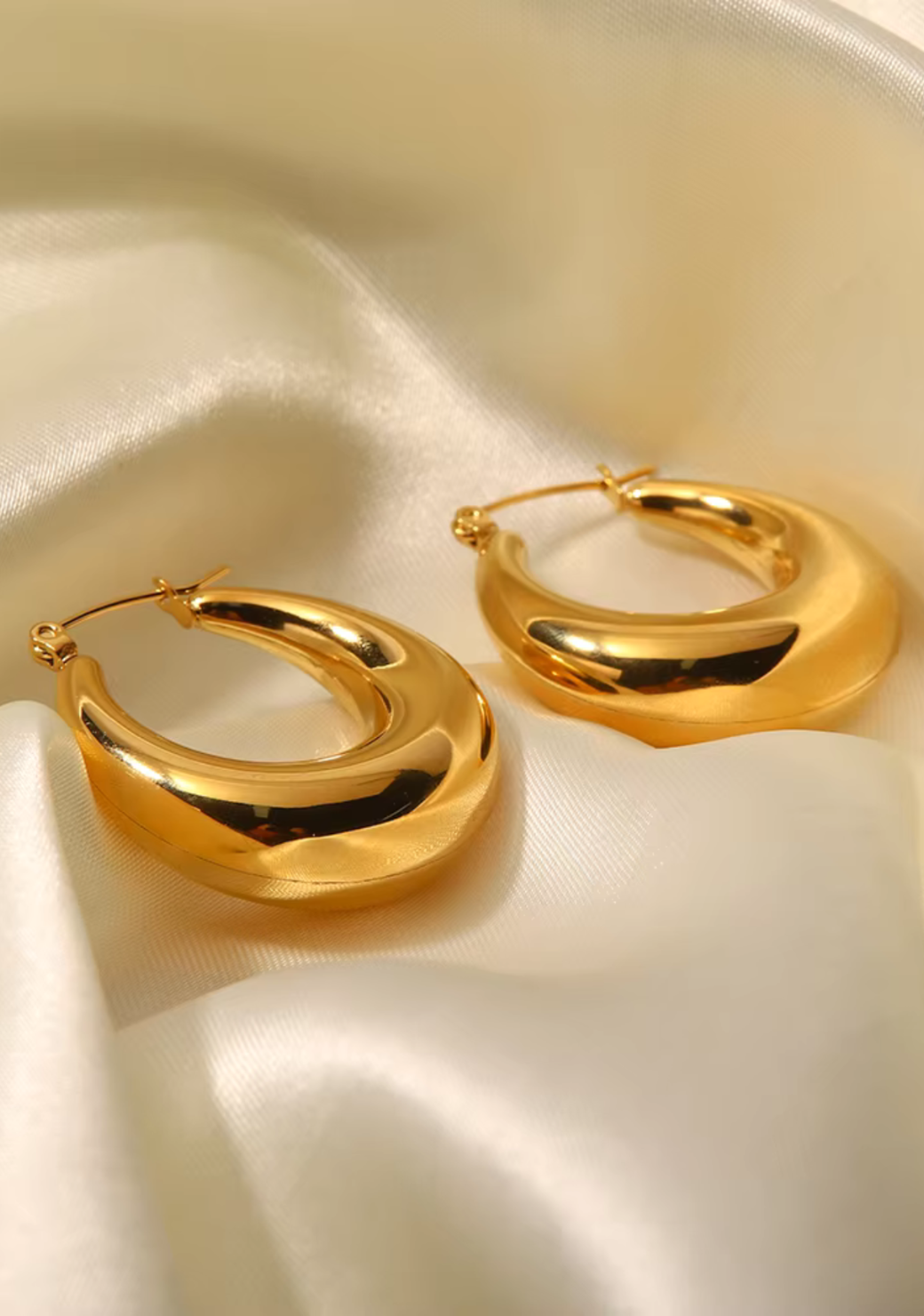 Gold Curved Hoop Earrings