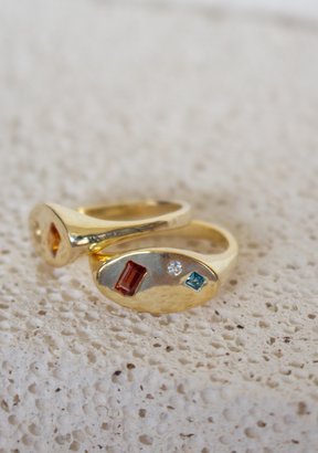 Garnet Oval Signet Ring