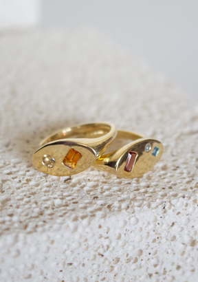 Citrine Oval Signet Ring