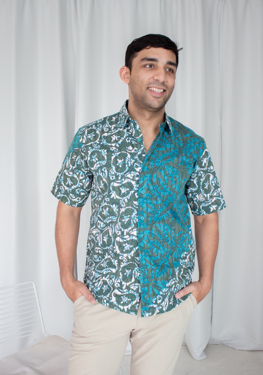 Short Sleeve Casual Cap Batik Shirt