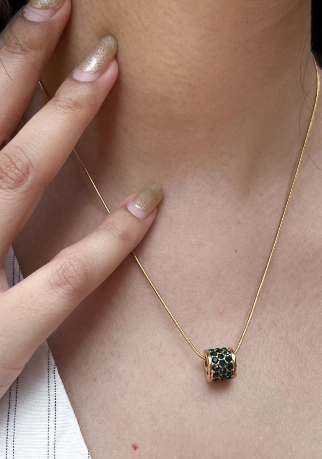 Green Barrel Necklace