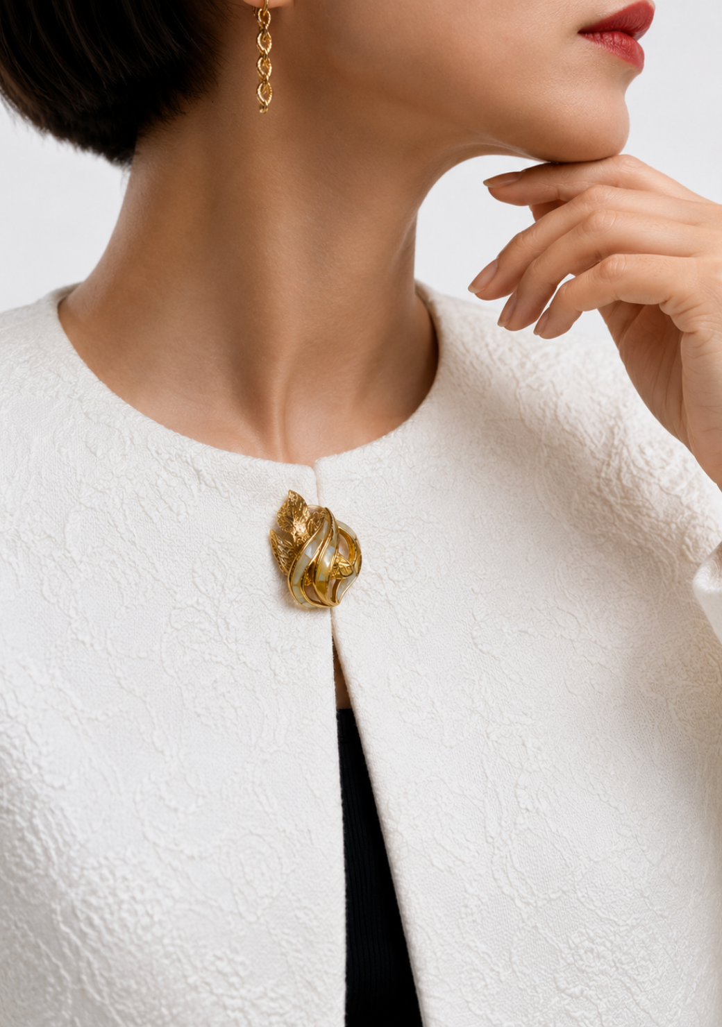 Triton's Brooch - Fish in Yellow Mother-of-Pearl