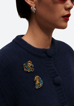 Triton's Brooch - Sea Horse in Paua Shell
