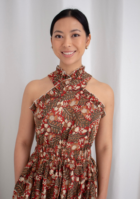Emma Dress in Brown Batik