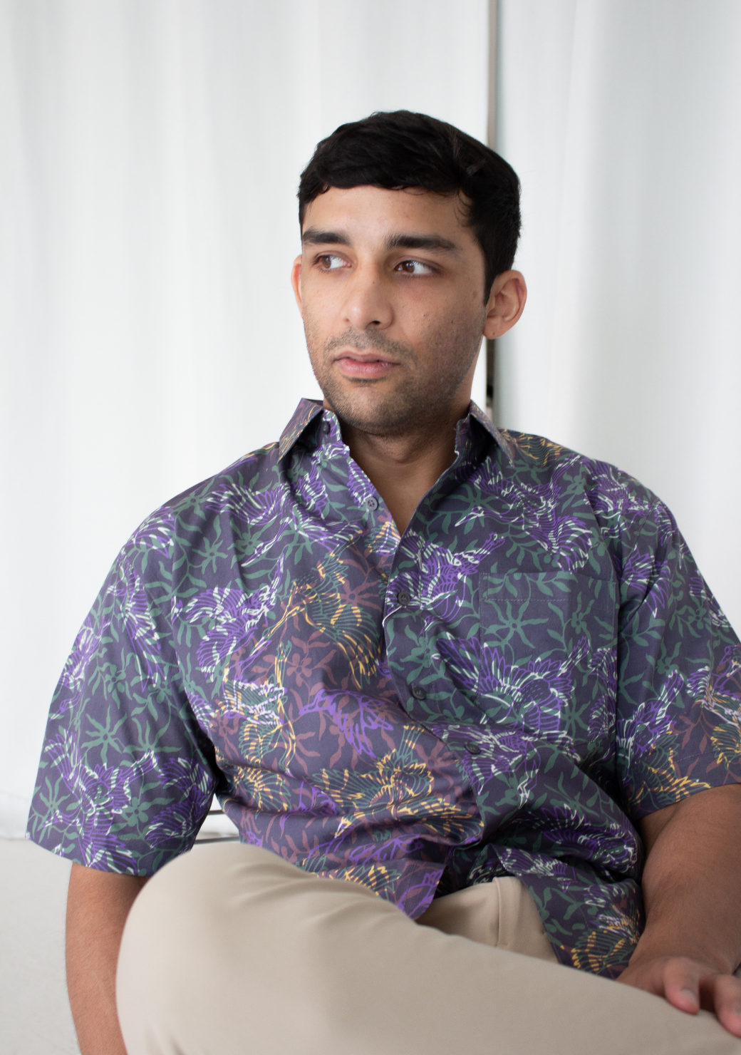 Short Sleeve Casual Cap Batik Shirt