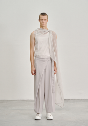 Twisted Knot Tunic with Long Shawl