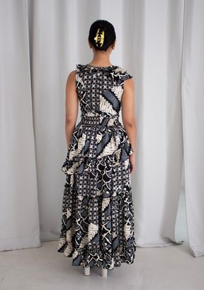 Sarma Black Midi in New Batik Print