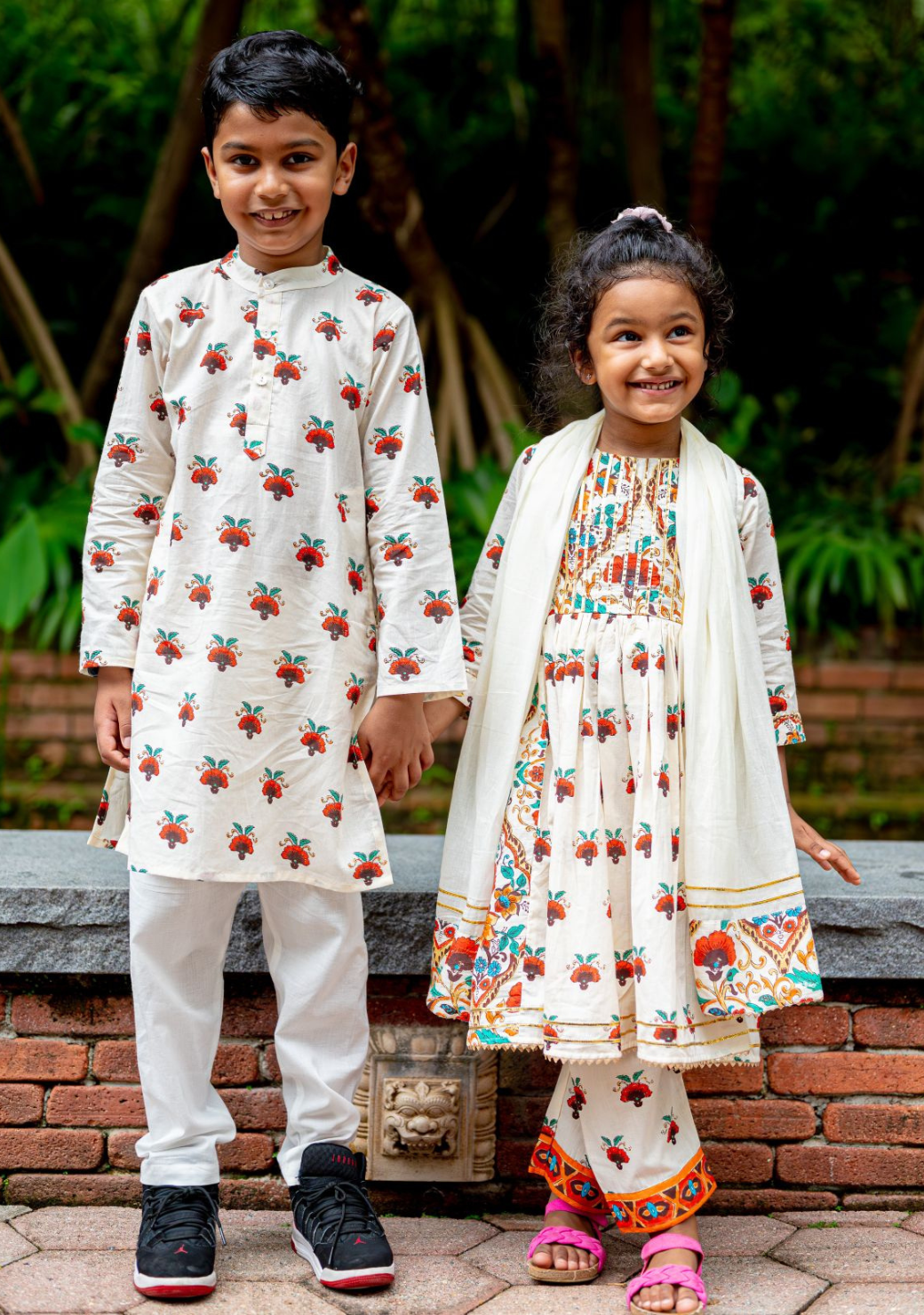 Rosa Boys Cotton Kurta Pajama Set in Off White