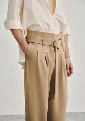 Extra-High Waisted Pleated Trousers