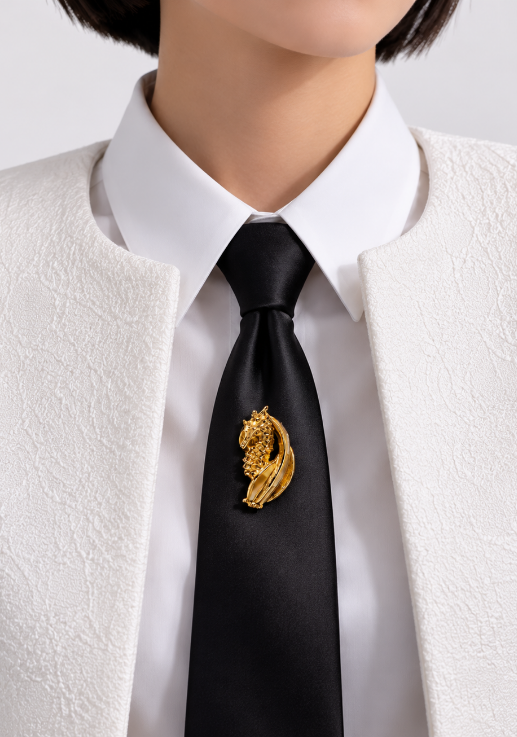 Triton's Brooch - Sea Horse in Yellow Mother-of-Pearl