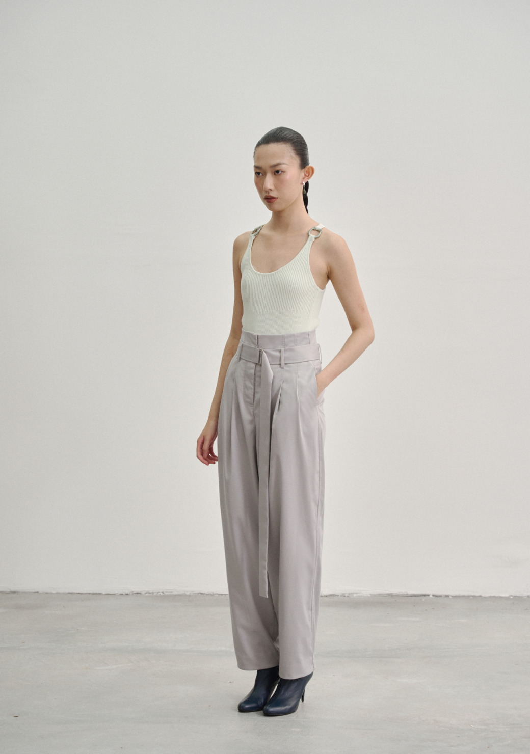 Extra-High Waisted Pleated Trousers