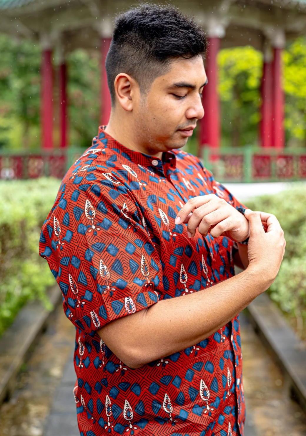 Celestial Adults Unisex Cotton Shirt in Red