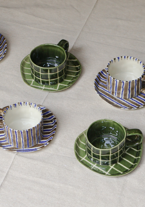 Matcha Maze 180ml Mug & Saucer Set