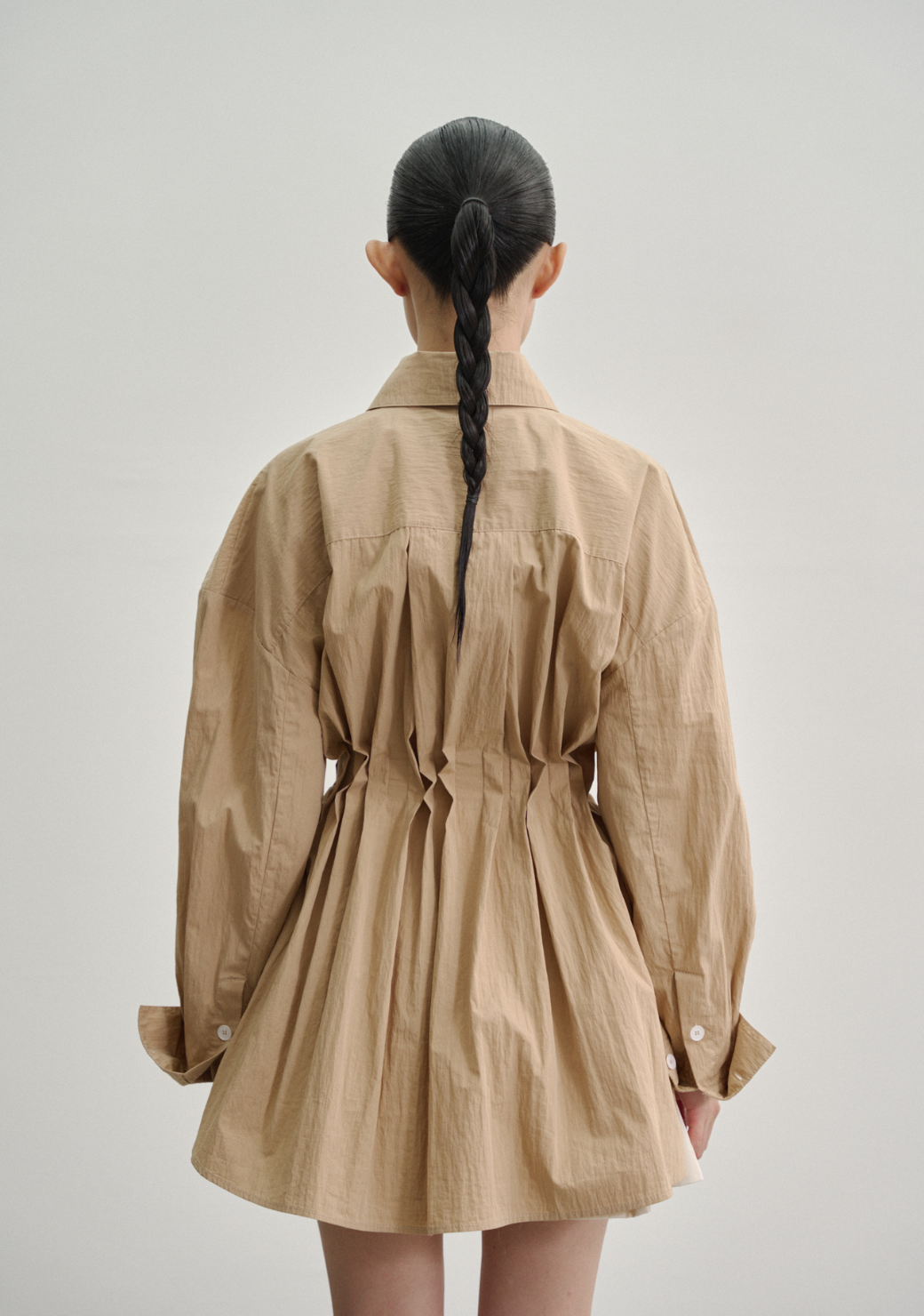 Lamella Shirt with Inverted Pleats (Made To Order)