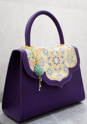 Jaded Purple Leather Obi Handbag