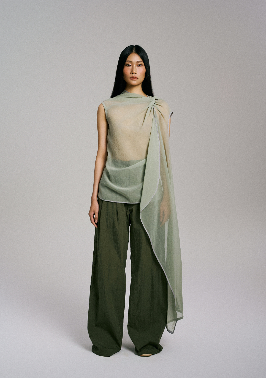 Twisted Knot Tunic with Long Shawl