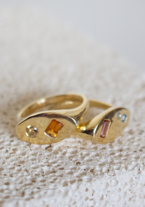 Citrine Oval Signet Ring