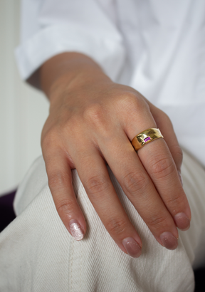 Rhodolite Wave Ring