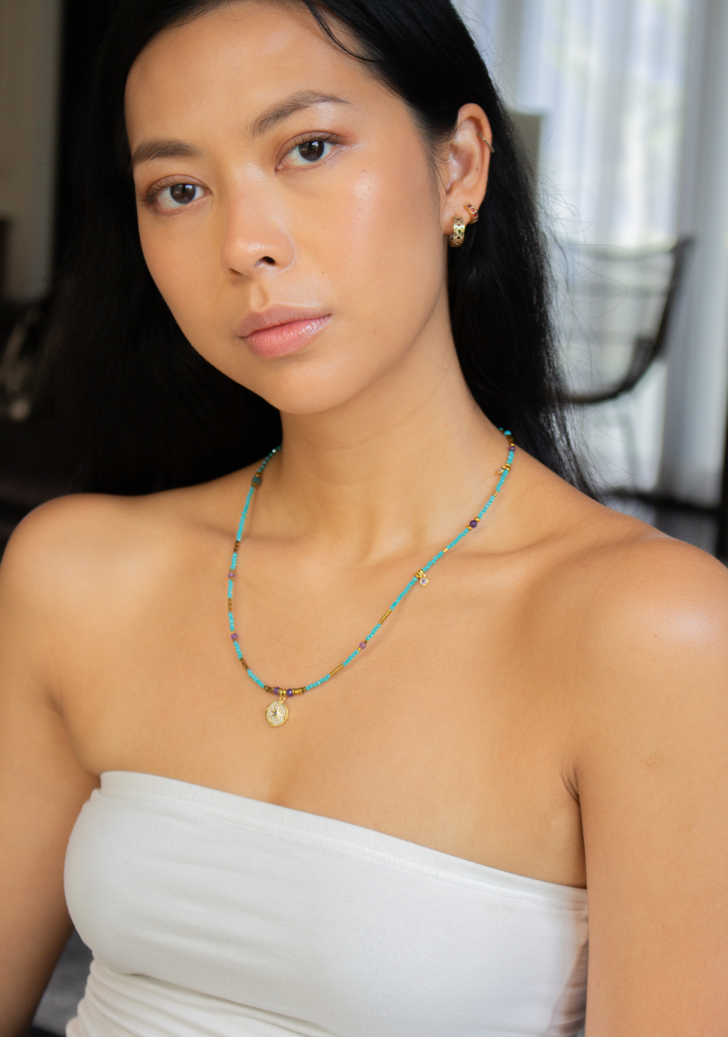 Convertible Chain with North Star Pave Amulet