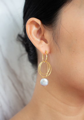 Gray Pearl Bubble Theory Earrings