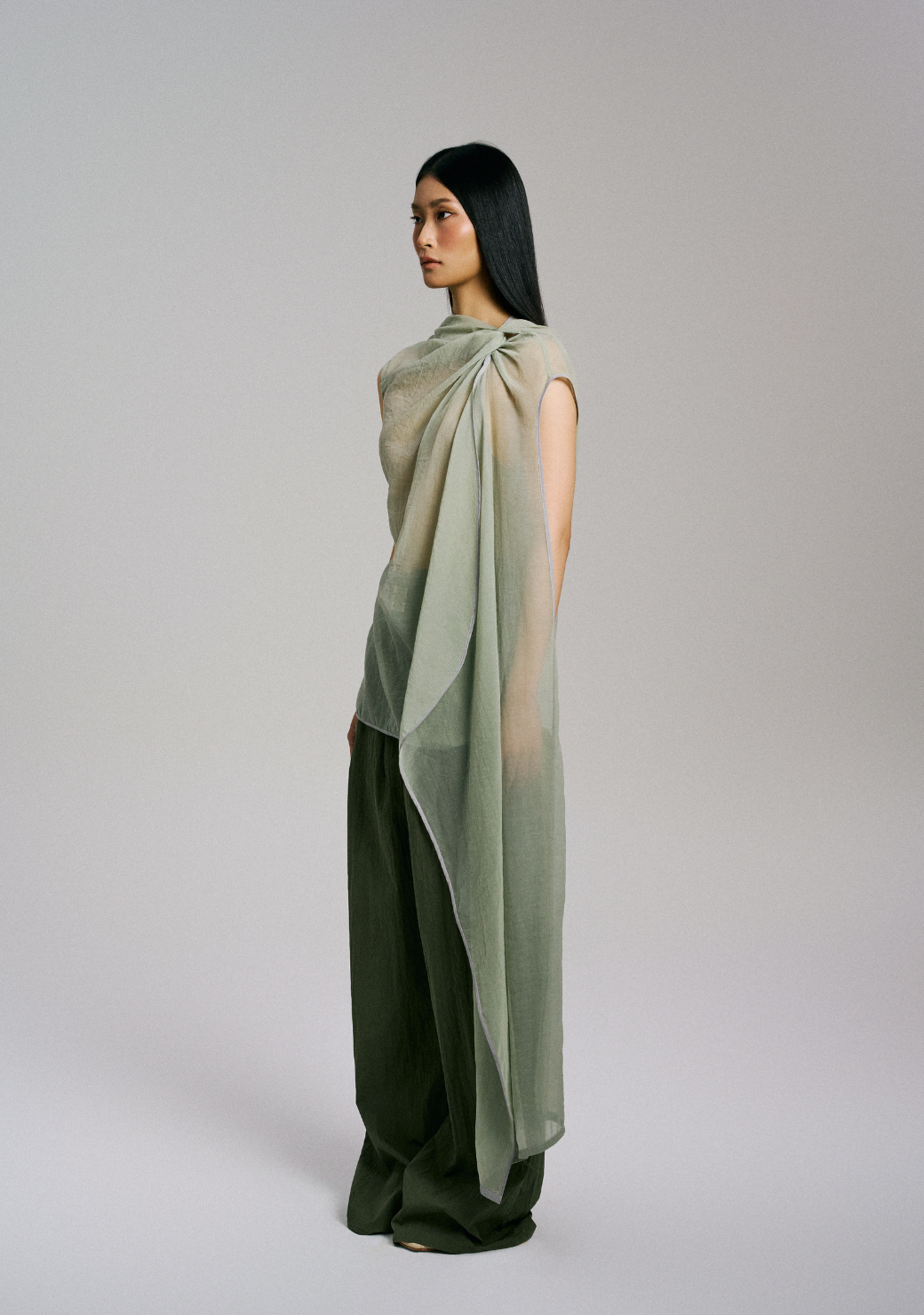 Twisted Knot Tunic with Long Shawl