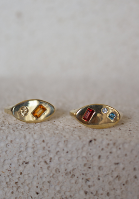 Garnet Oval Signet Ring