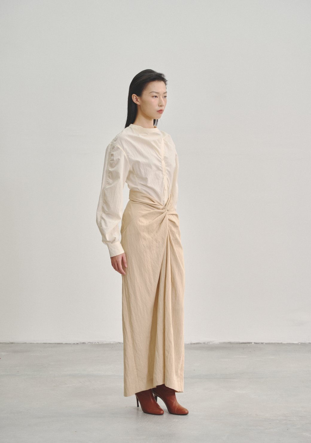 Twisted Knot Maxi Skirt in Chamomile