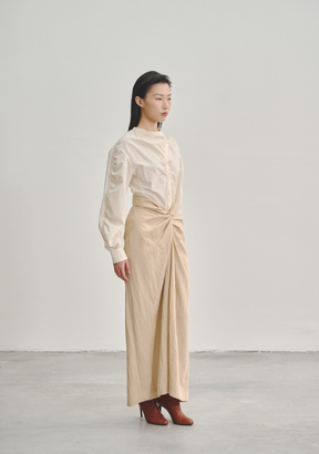 Twisted Knot Maxi Skirt in Chamomile