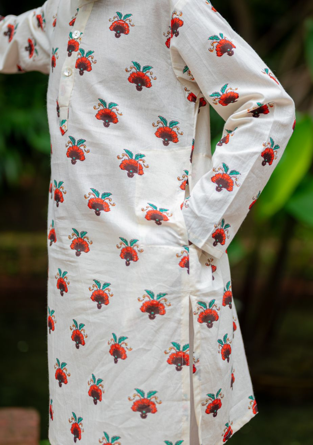 Rosa Boys Cotton Kurta Pajama Set in Off White