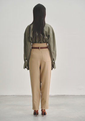 Extra-High Waisted Pleated Trousers