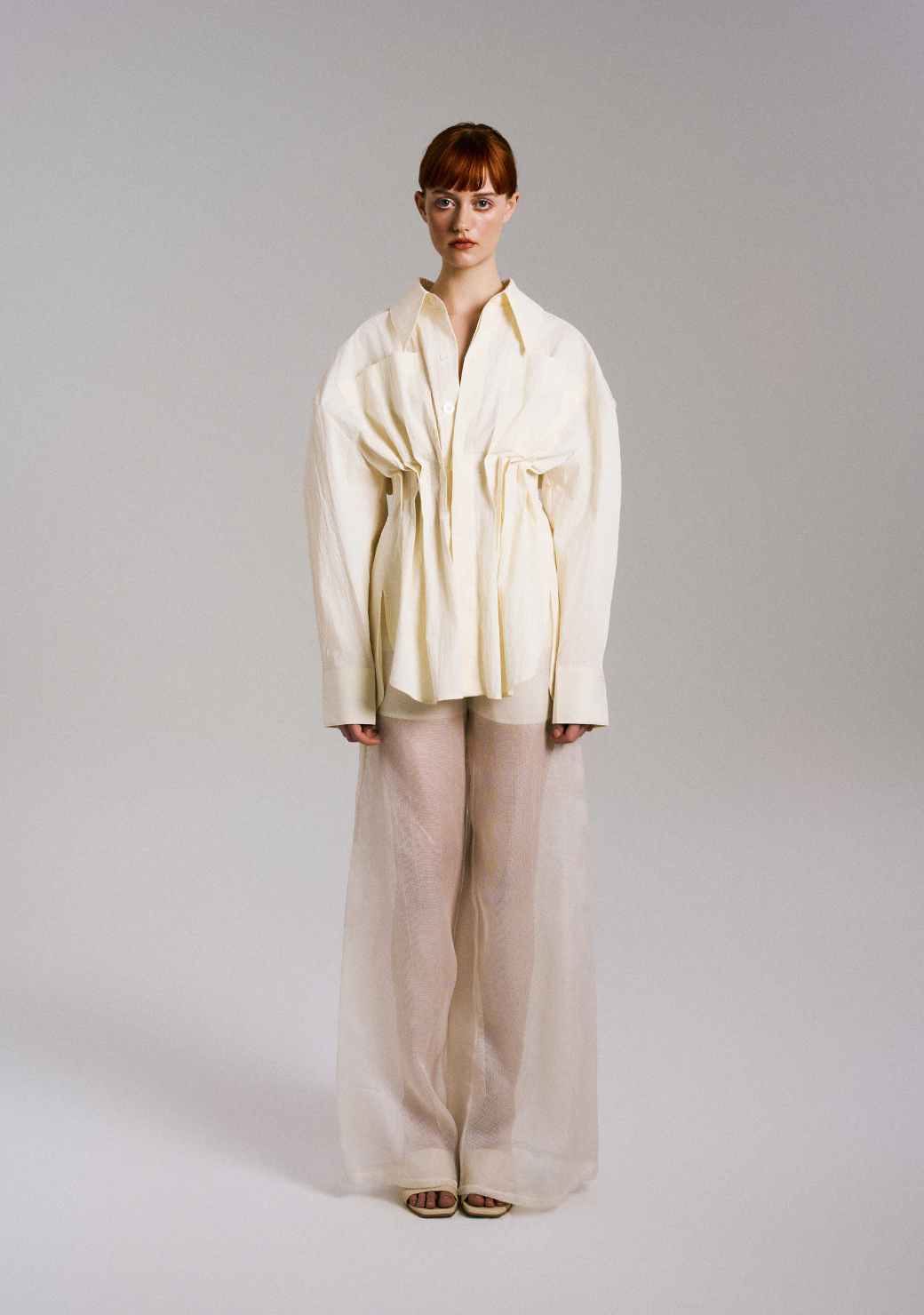 Lamella Shirt with Inverted Pleats (Made To Order)